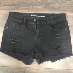 Old navy size 4 black destroyed boyfriend shorts